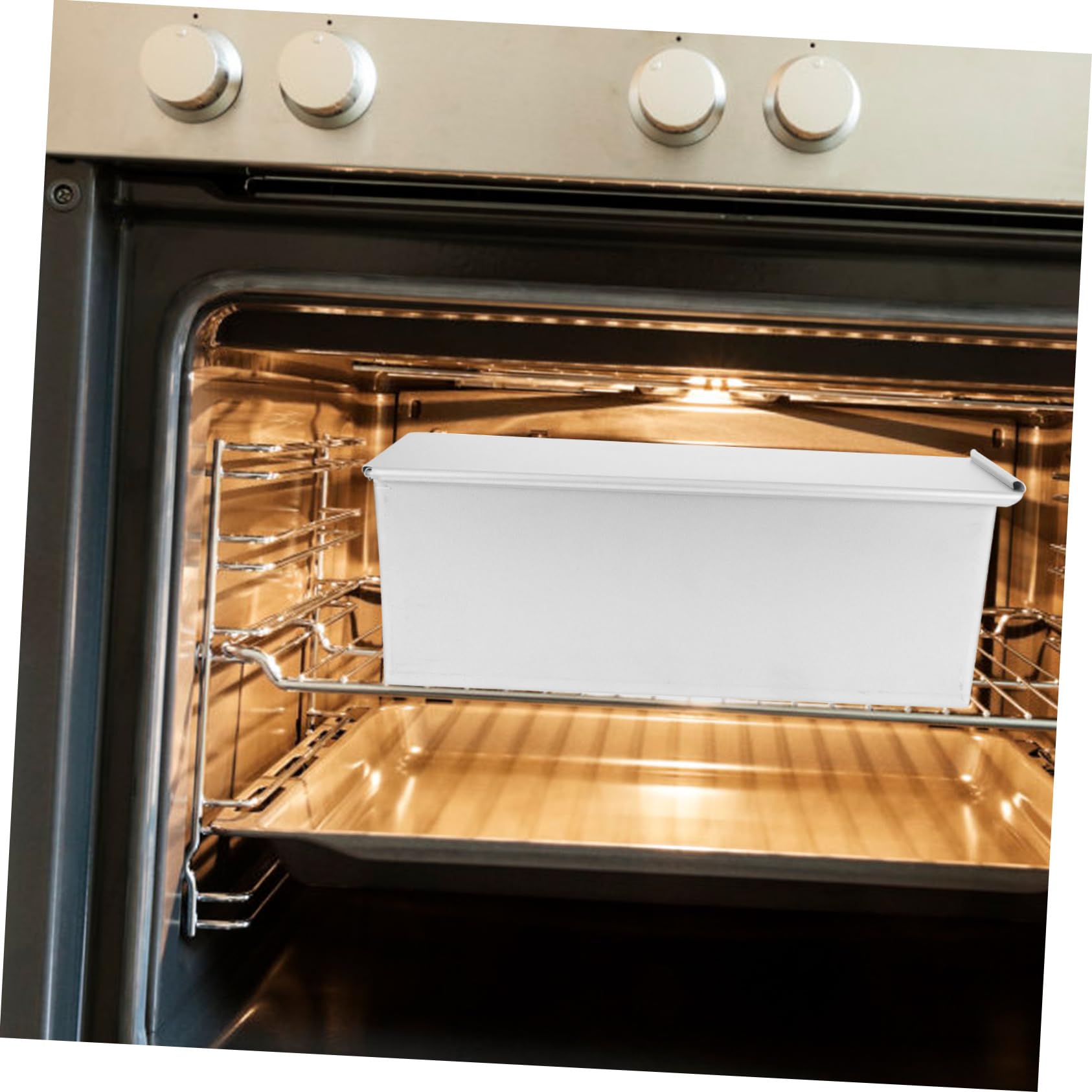 Abaodam Kastenform mit Deckel Metall Kastenbrot Backform Antihaft Toastbox für Haushalt Backen Backzeit Verkürzend Sichere Kanten