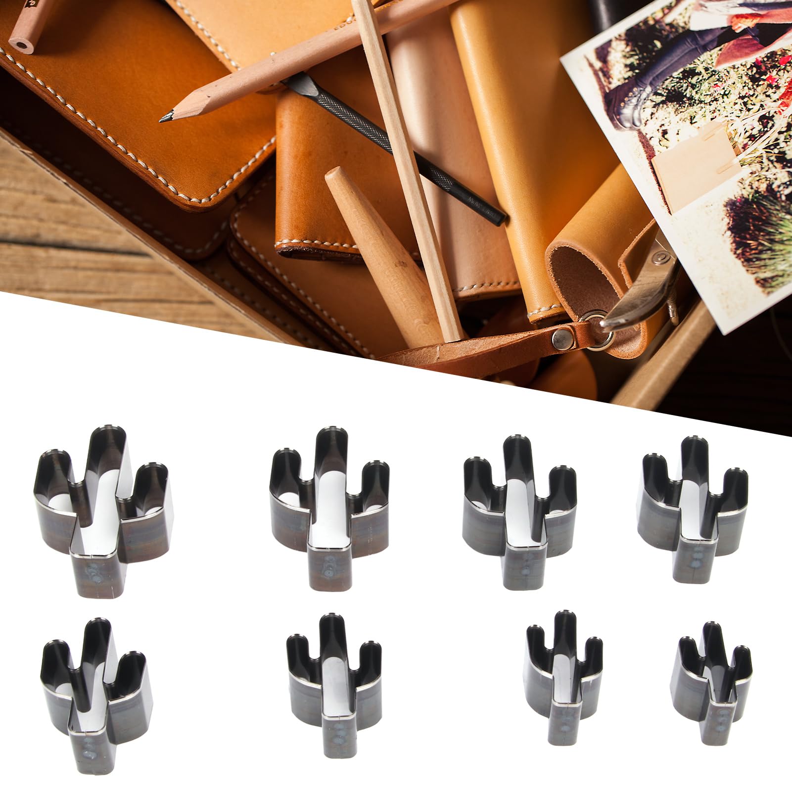 Set Da 8 Fustelle Per Pelle A Forma Di Diamante – Punzoni Cavi In Acciaio Al Carbonio Per Artigianato E Fai-da-te