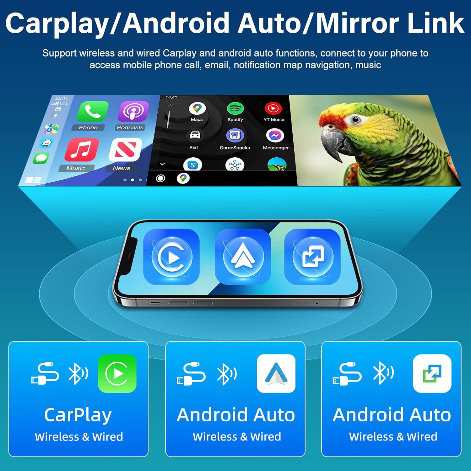 CarPlay, Android Auto, and Mirror Link Features