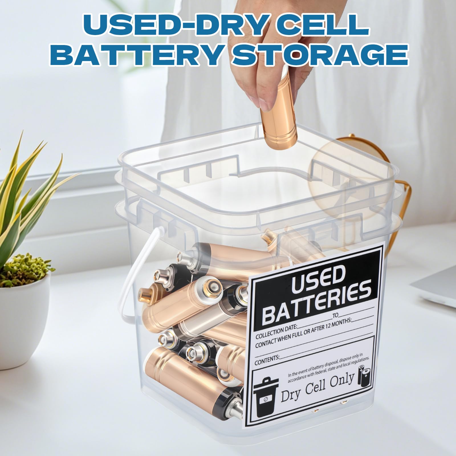 Amazon.co.jp: Foxtell バッテリー廃棄容器 4個 1ガロン 乾電池