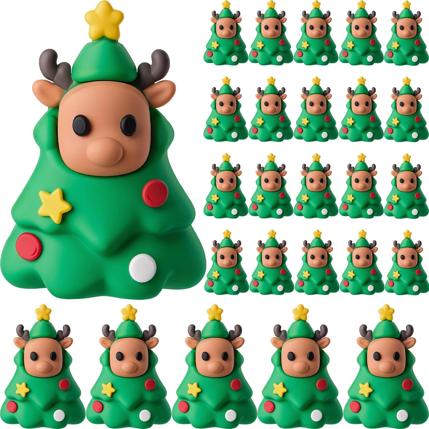 25 Pcs Mini Gnome Figurines, Reindeer Tiny Statues, 1.4 Inch