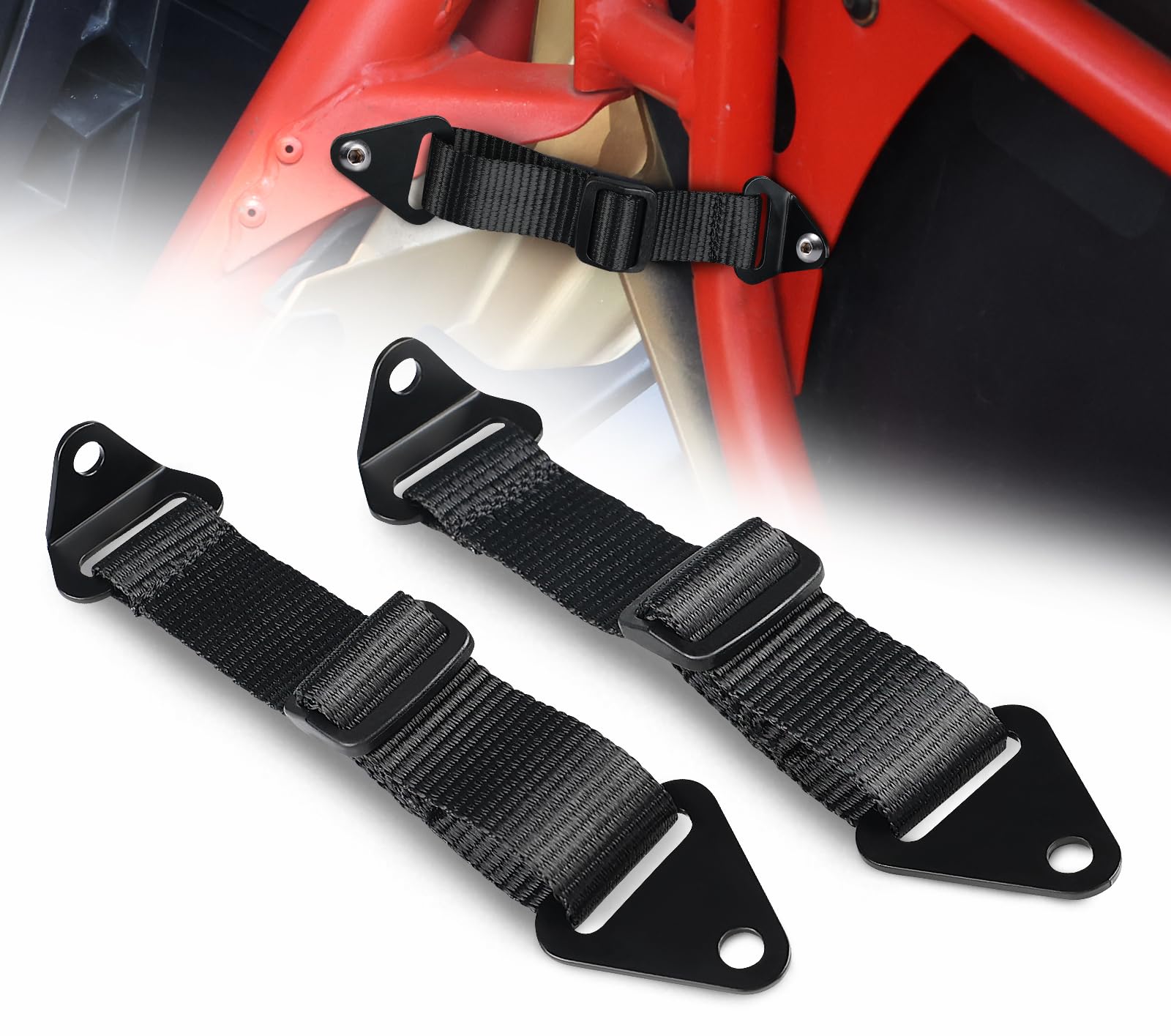 2PCS Adjustable Door Limiter Straps Compatible with 2017-2023 Can-Am Maverick X3 - Durable & Adjustable Design Prevents Excessive Door Extension