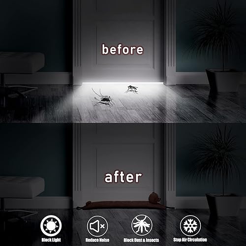 Miniatura 5 de Marwood Tope decorativo para debajo de la puerta, 38 pulgadas, para puerta y ventana, tapón de aire con peso de animal para corrientes de aire,