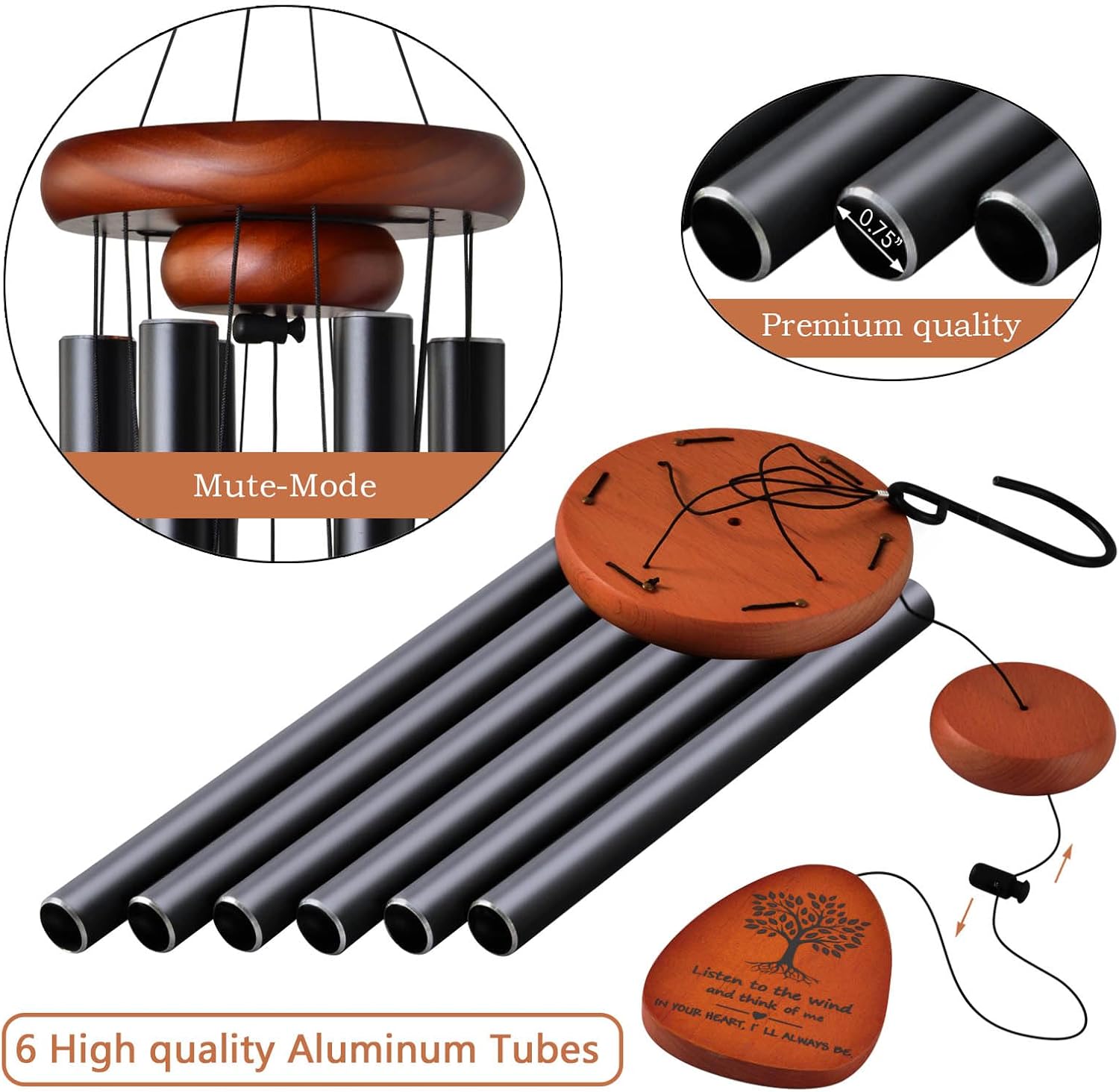 Memorial Wind Chimes for Loss of Loved One,32" Tree of Life Sympathy Wind Chime in Memory of a Loved one Like Mother Father, Ideal Bereavement/Sympathy Gifts for Condolence and Funeral