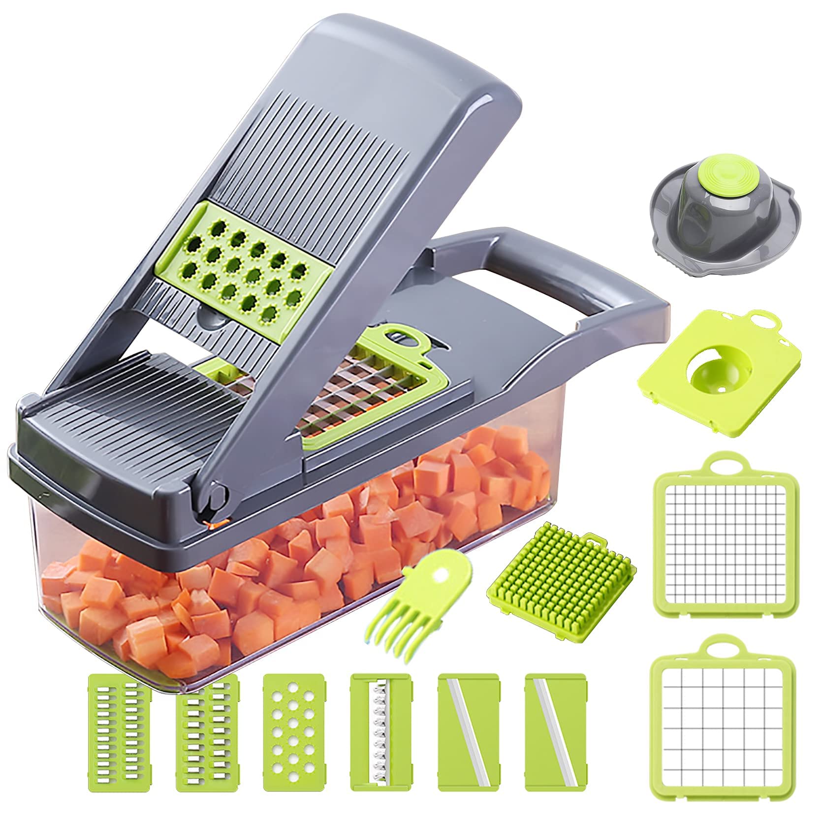 Ecoodisk Vegetable Chopper, Kitchen Mandoline Vegetable Slicer Food Chopper Multifunctional Mandoline Slicer For Onion Veg Garlic Potato Salad Mini Dicer Chopper Cutter