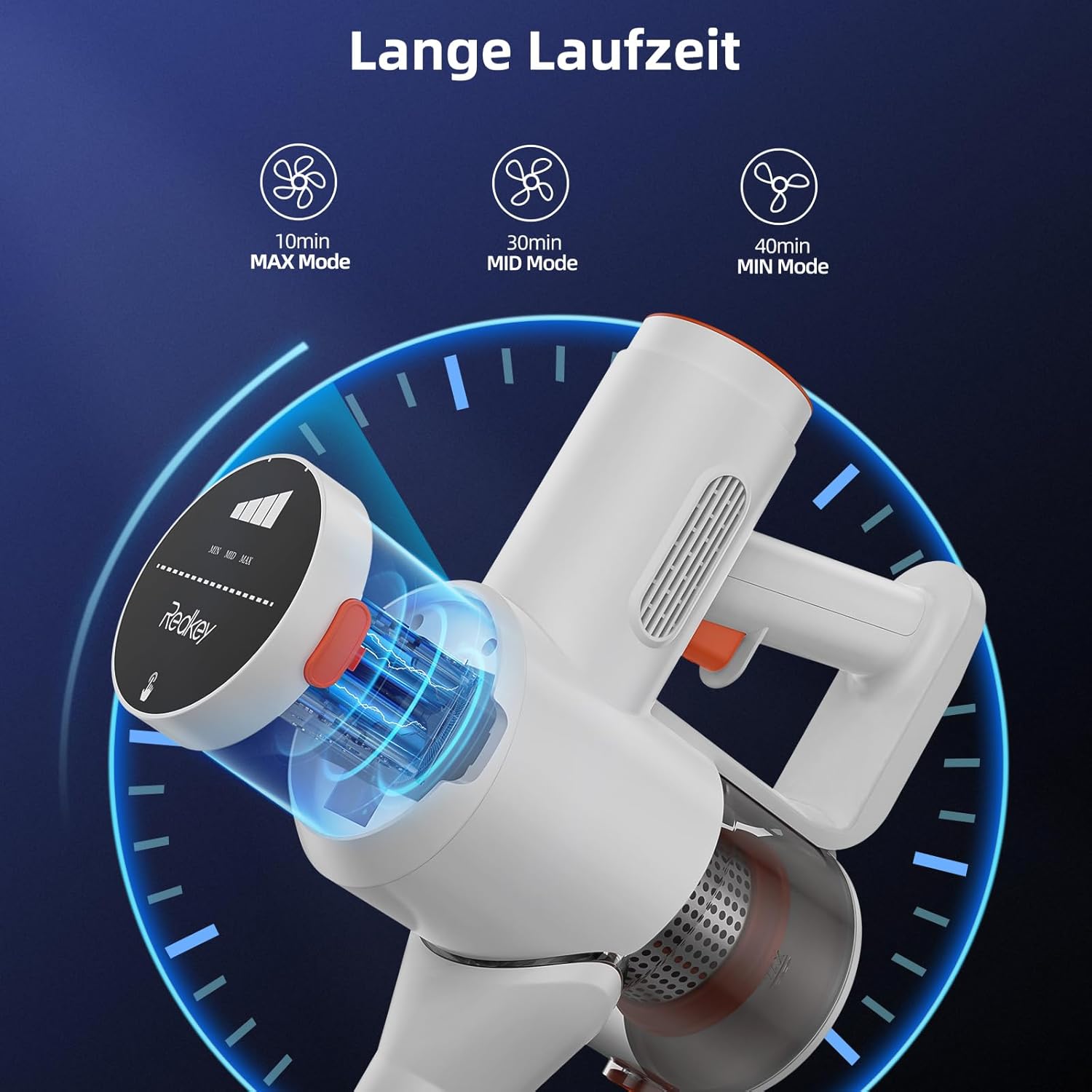 Redkey P8 vacuum cleaner long runtime modes