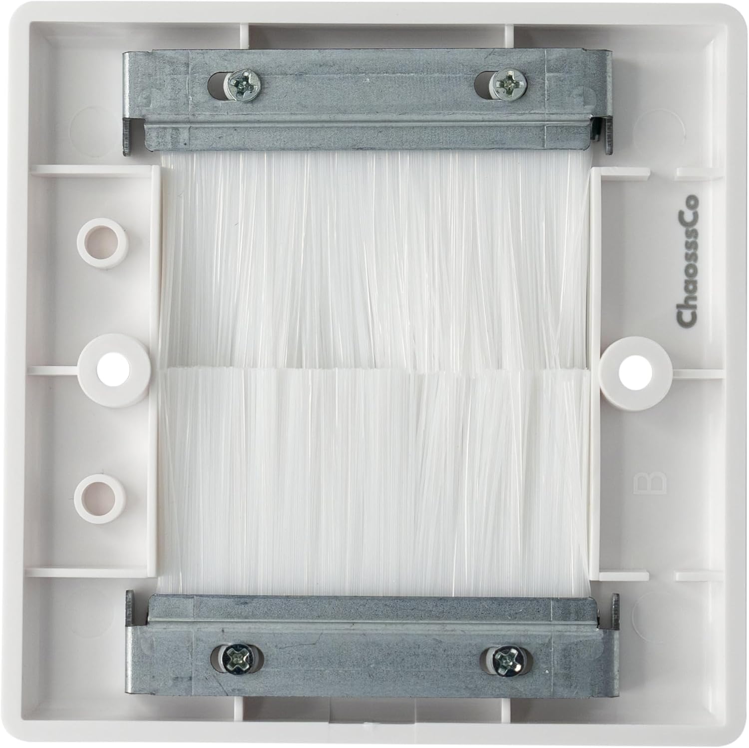Single Gang 86mm*86mm Brush Style Opening Passthrough Low Voltage Insert Cable Wall Plate Decoration, White (10 Pack) image 4