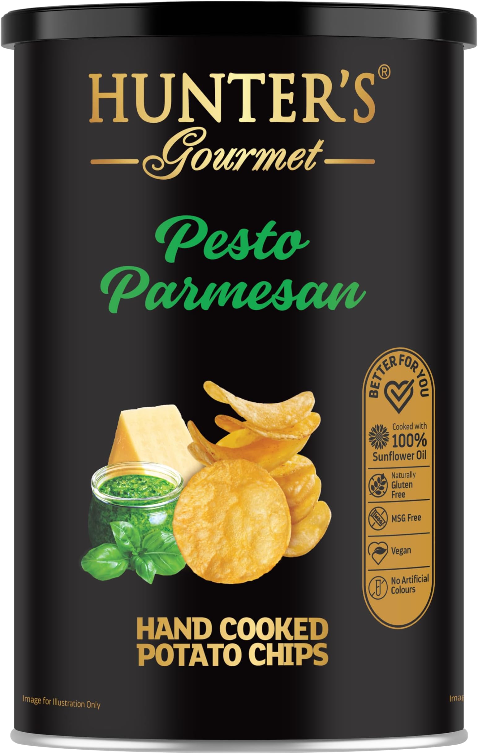 Hunter's Gourmet Pesto Parmesan Hand Cooked Potato Chips 150g