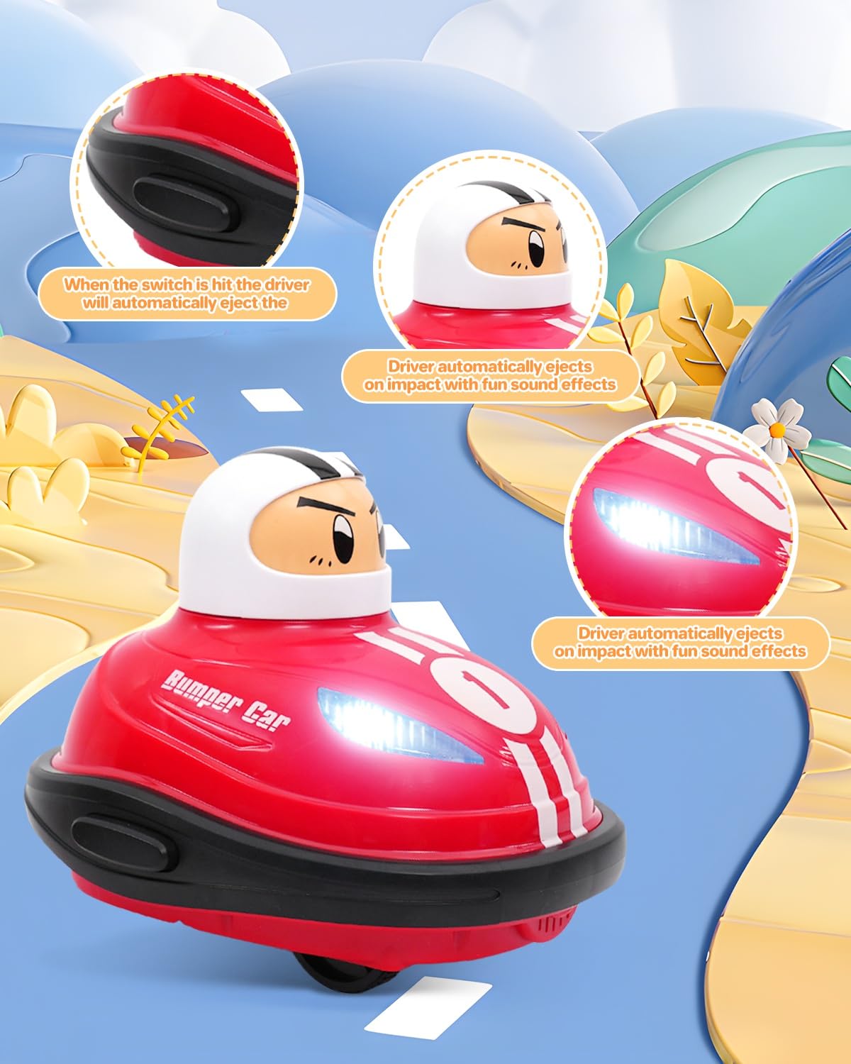 Torlaist 2 Pack Remote Control Cars for Kids RC Cars with Popup Doll, Music and Lights - Image 3