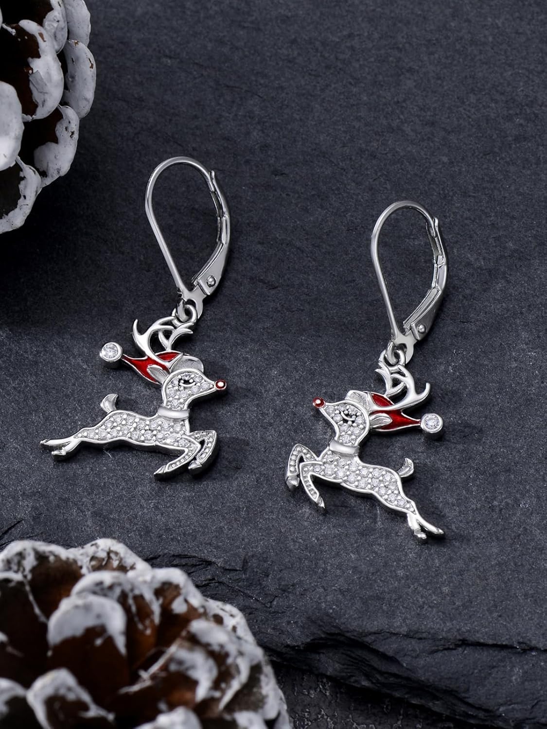 Christmas Earrings for Women 925 Sterling Silver Christmas Tree/Snowman/Snowflake/Penguin/Christmas Reindeer Dangle Earrings Winter Holiday Xmas Jewelry Birthday - Image 2
