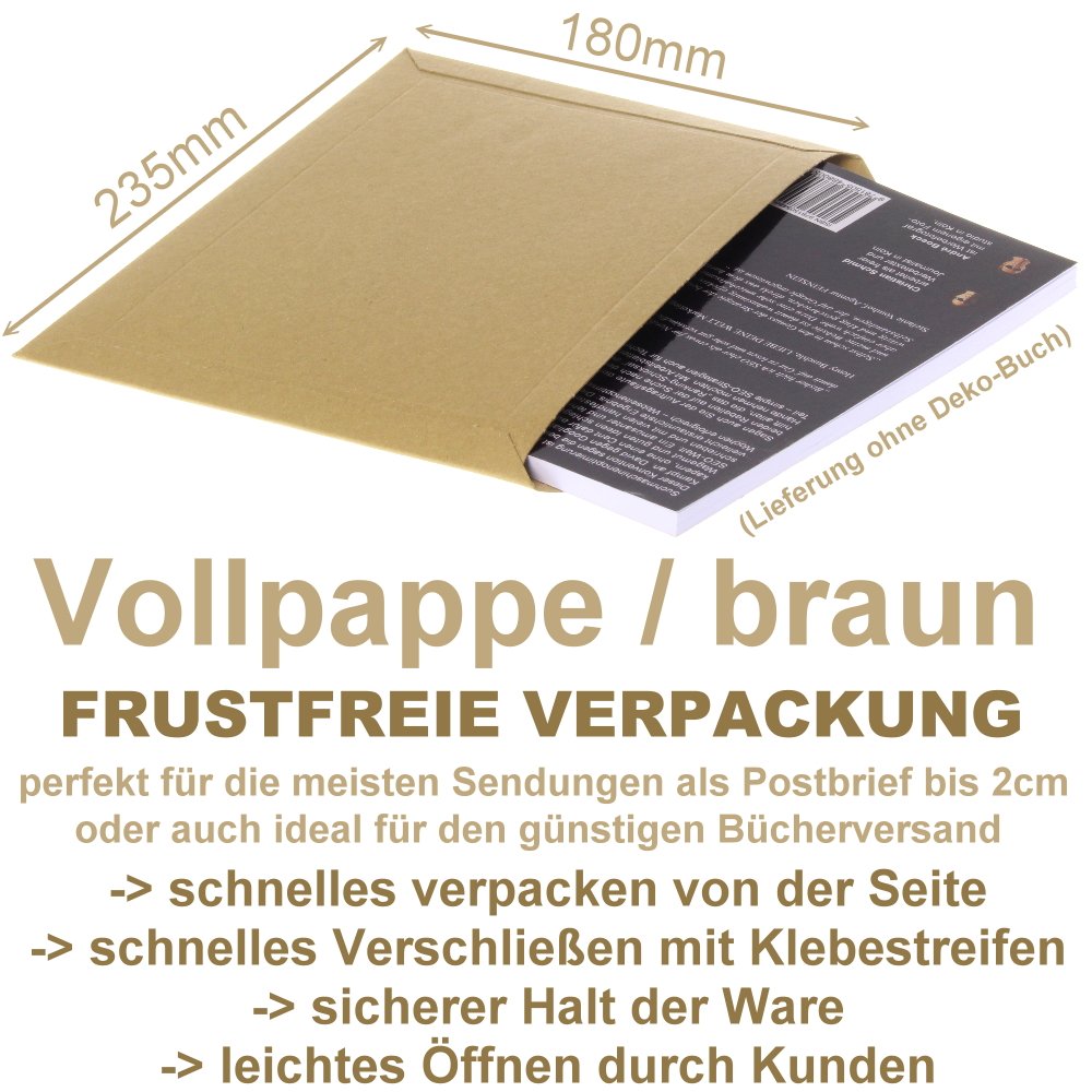 500 x Kraftmax Premium Verpackung/Versandtaschen - Frustfreie Versandtasche aus Pappkarton - DIN A5-23,5 x 18 cm