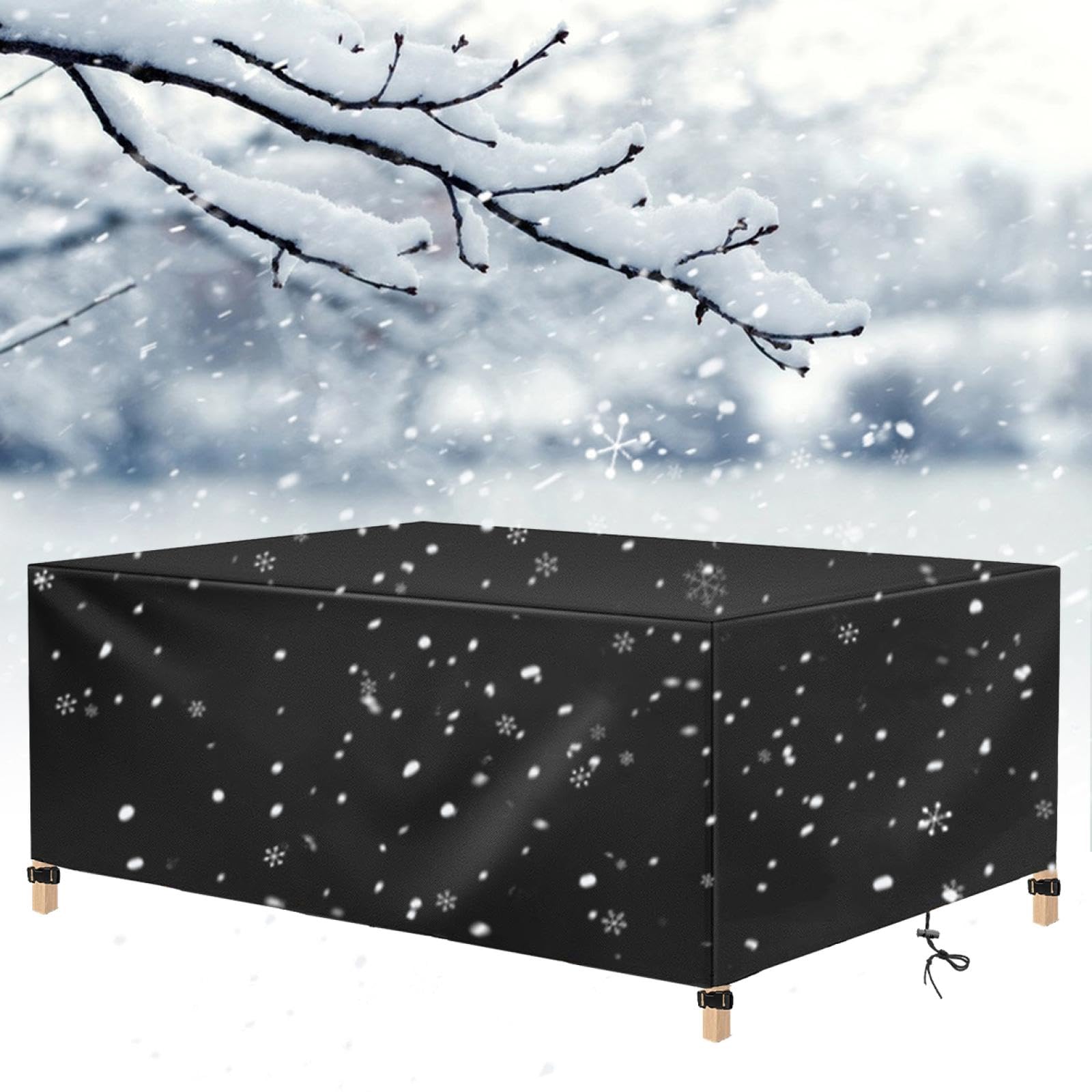 Gartenmöbel Abdeckung Winterfest 400x200x120cm/Länge x Breite x Höhe Wasserdich Winddicht UV-Beständig Reißfest 420D Oxford Außenbereich Wasserdicht Schutzhülle für Gartenmöbel Abdeckhaube