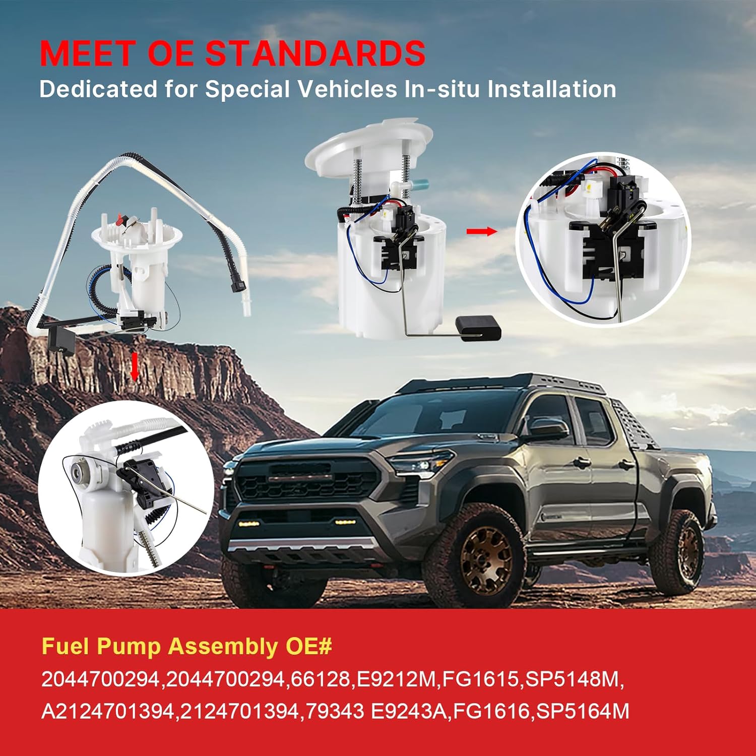 Electric Fuel Pump Module Assembly Compatible with Mercedes-Benz C250 2012 2013 2014 2015,W204,1.8L L4,GAS,Left & Right Fuel Pump Assembly Replace#2044700294, 66128, E9212M, FG1615, SP5148M