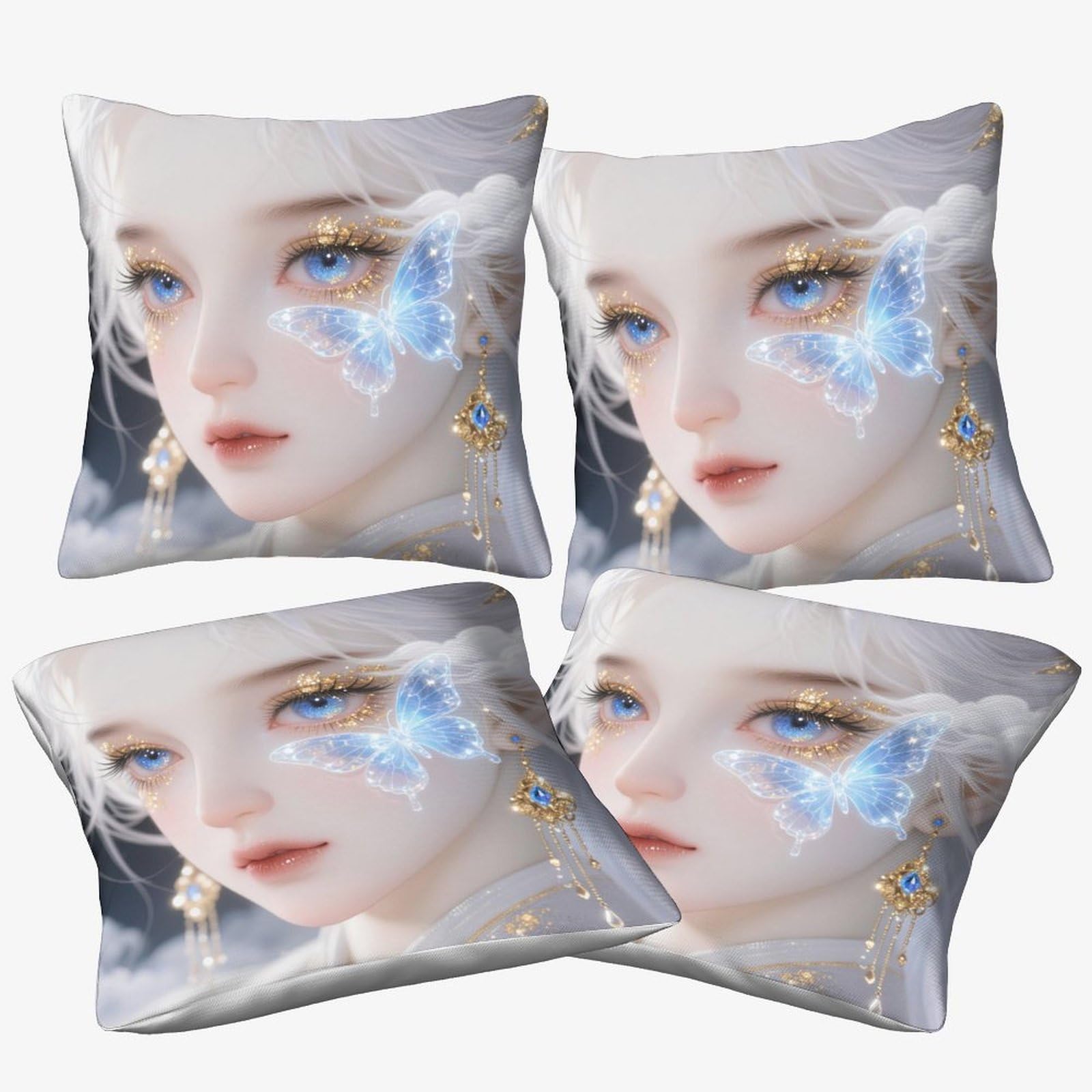 Housses de coussin Flower Fairy taie oreiller 40x40 zip invisible salon