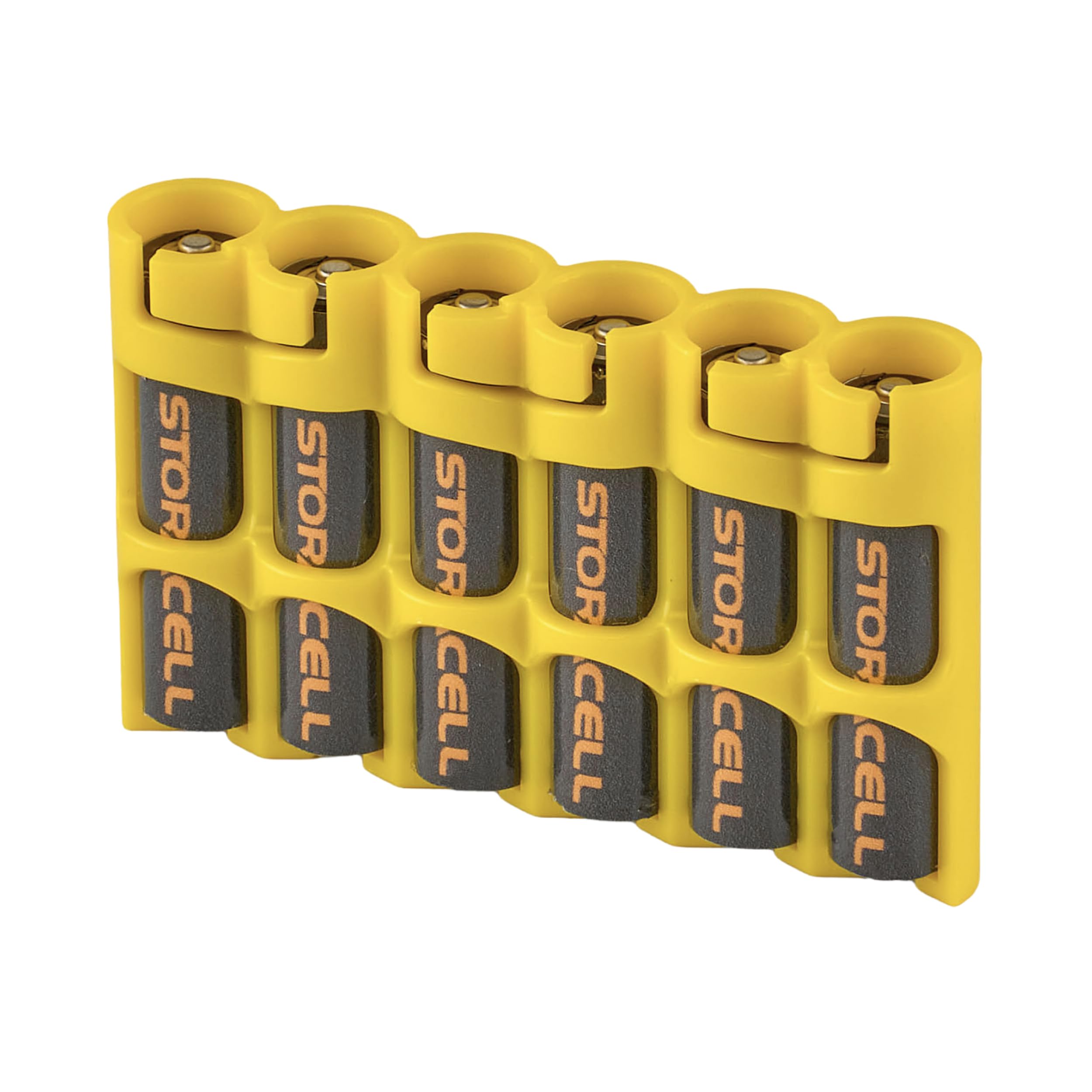 PowerPax 6 AAA Battery Caddy - Caution Yellow