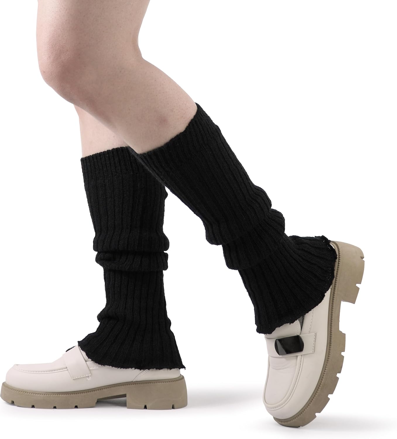 BomKinta Leg Warmers for Women - Soft Fashion Knit Calf Accessories Gifts - Cute 80s Ruffle Leg Sleeves for Party Yoga - Image 6