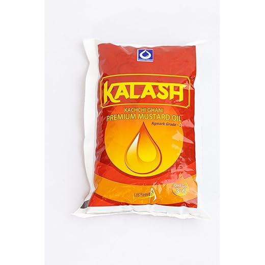 KALASH Kachi Ghani Pure Mustard Oil 1 LTR POUCH Nutrient Ric