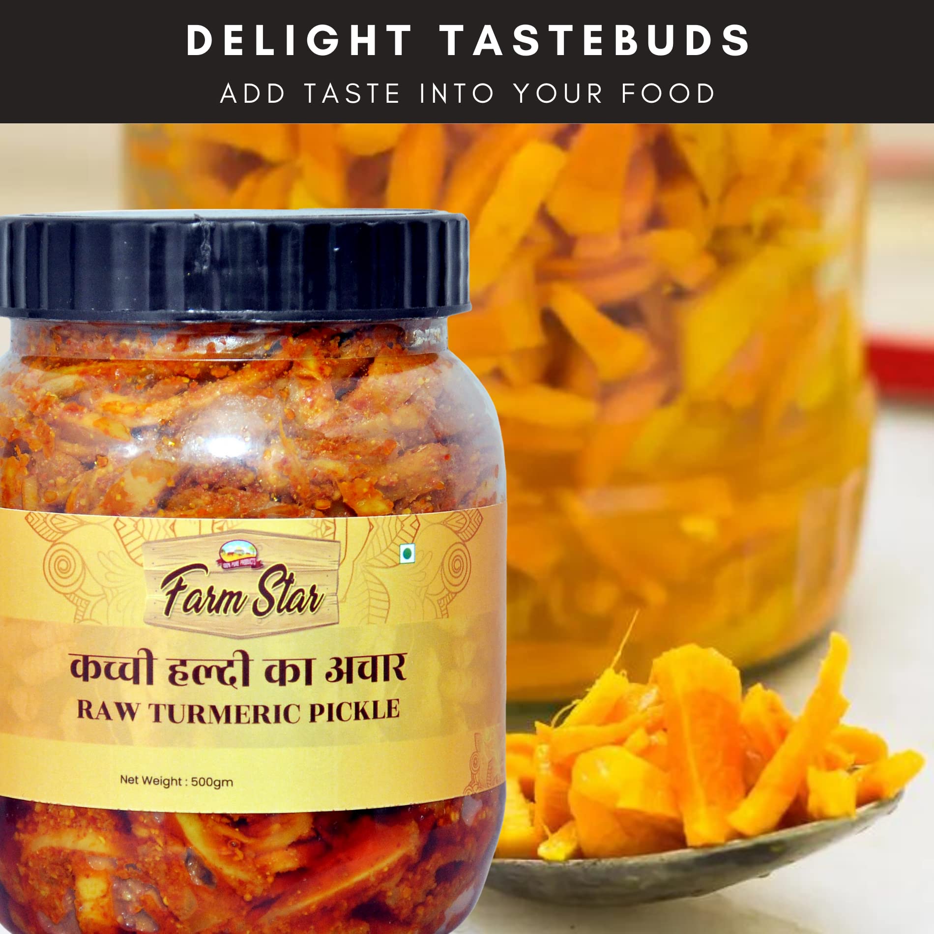 RAW TURMERIC PICKLE β KACHI HALDI KA ACHAR -500gm + 350gm - Jaggery Cubes FREE/// 1