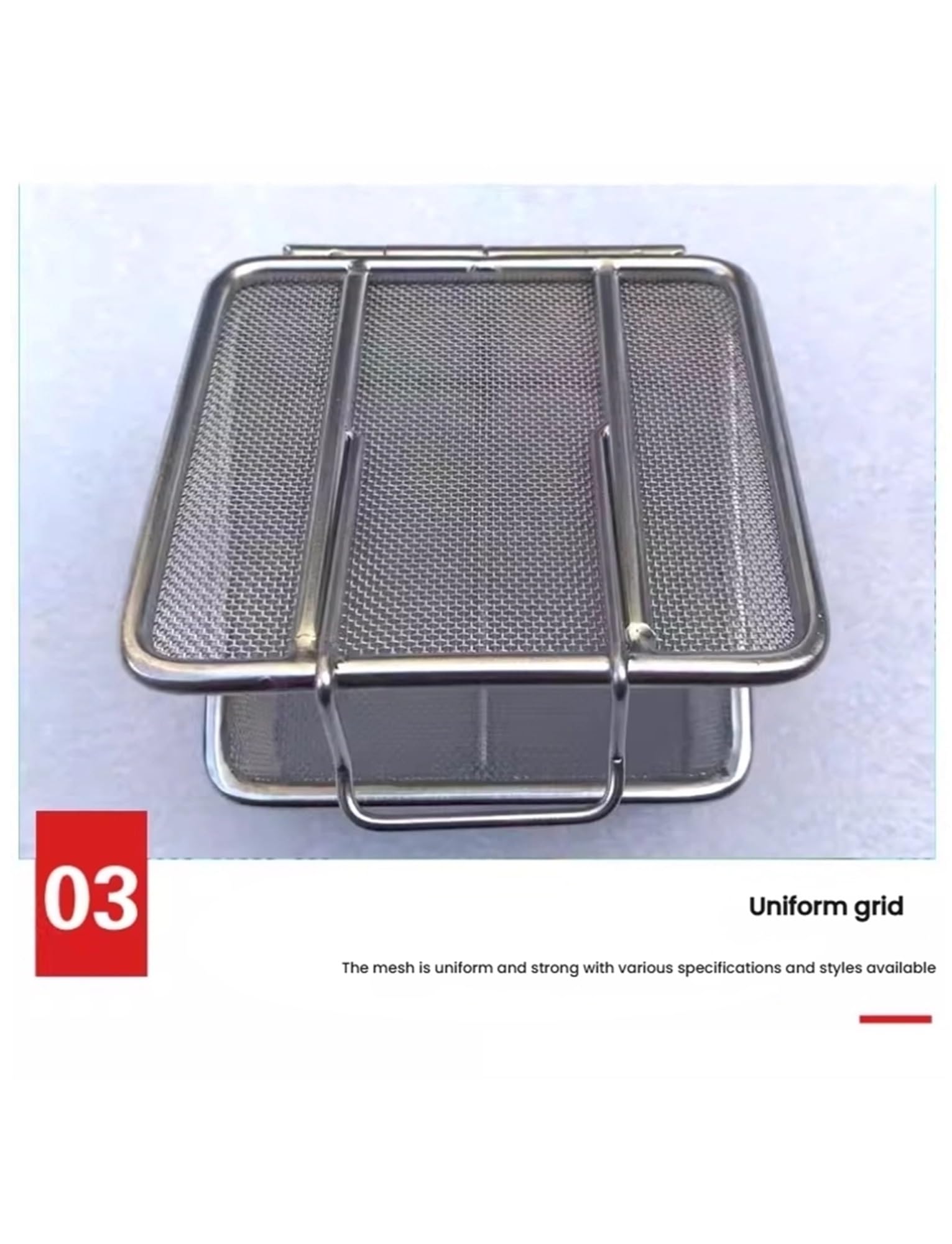 Generisch Sterilisationstablett, Netzkorb mit Deckel, Sterilisationskorb aus perforiertem Netz aus Edelstahl 304, Instrumententablett zur Ultraschallreinigung for Krankenhäuser(1mm Mesh,25x15x5cm)