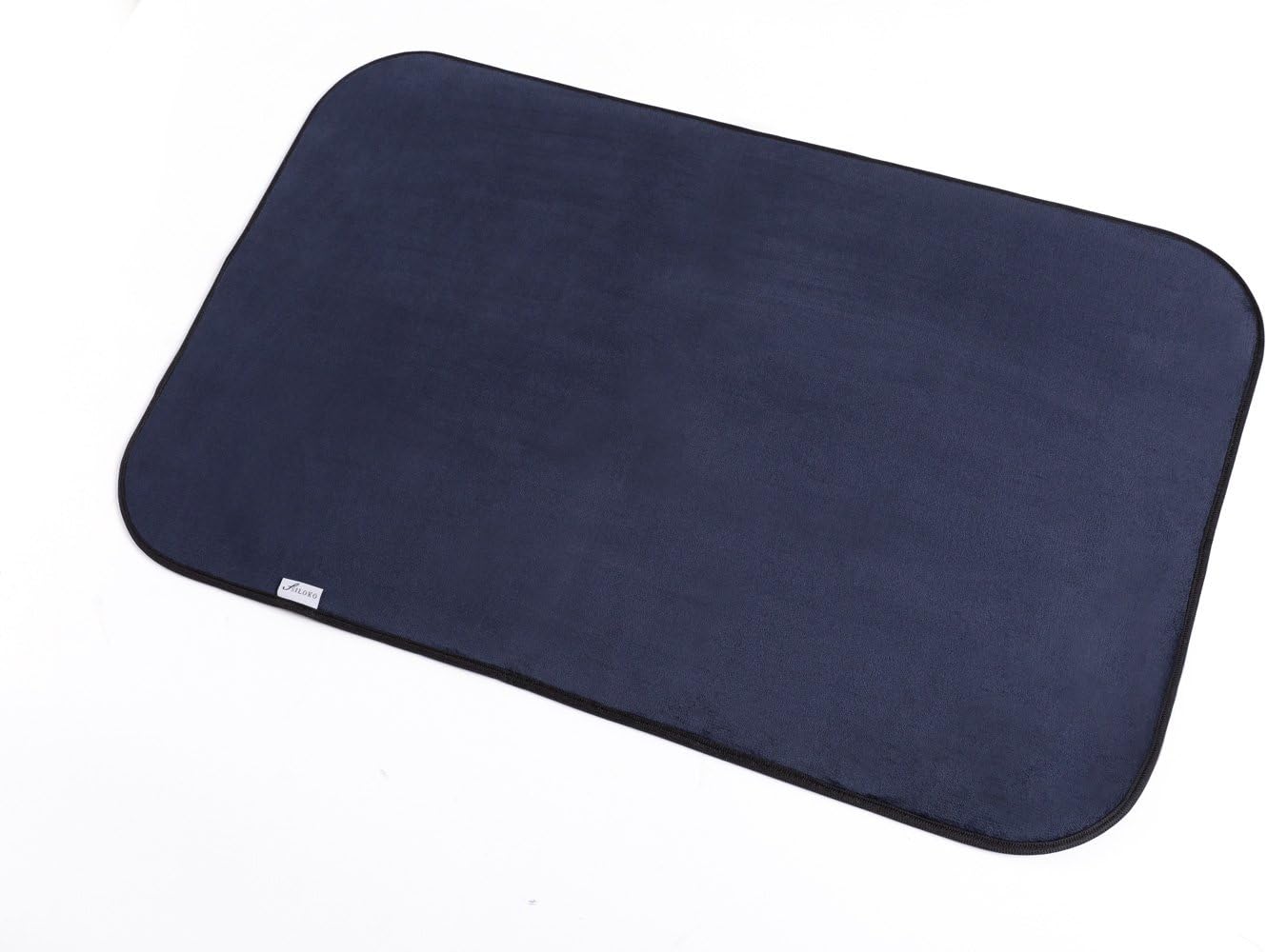SILOKO Flannel Non-Slip Shower Bathroom Mat 20-Inch by 32-Inch Navy