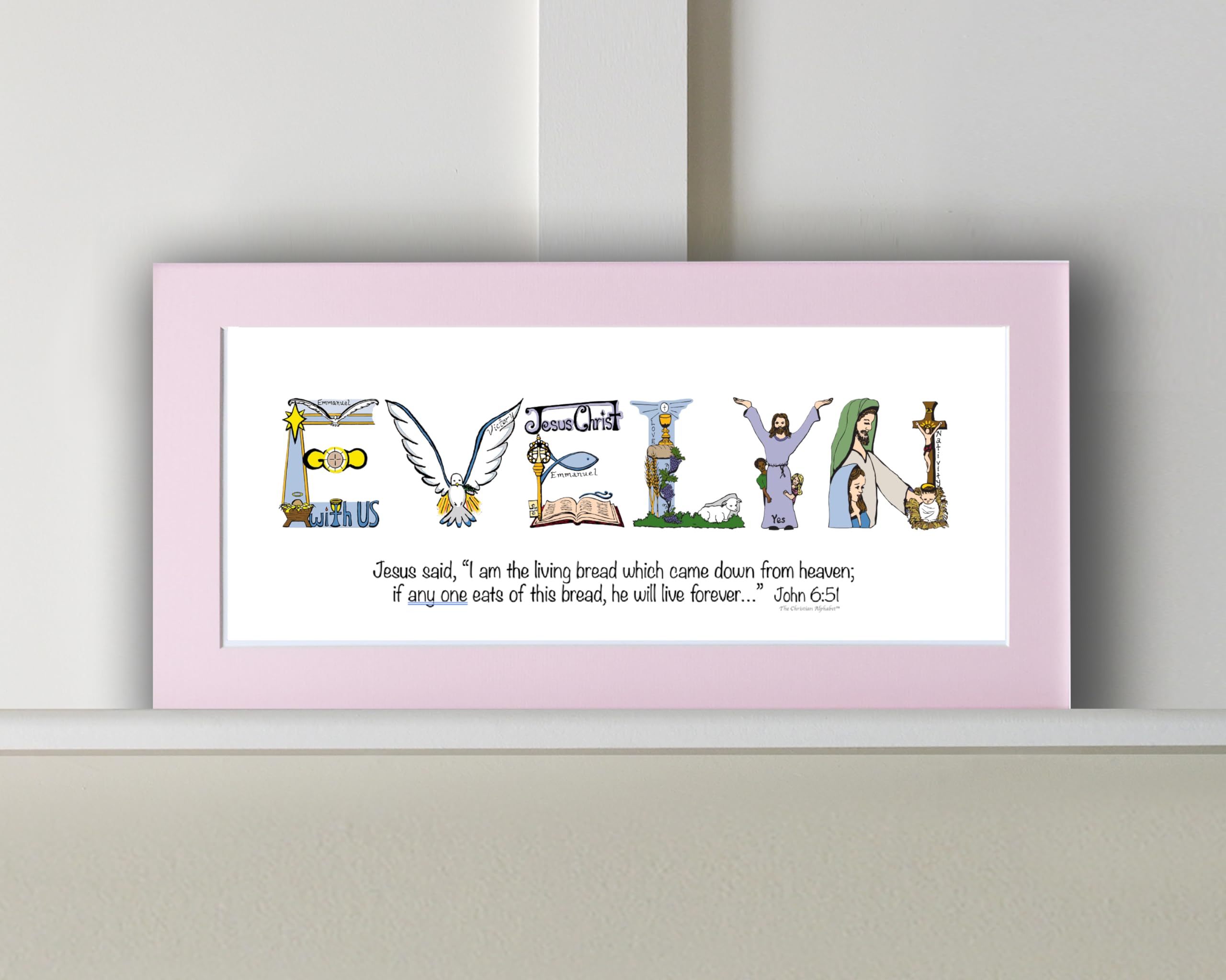 First Communion Gifts for Girls Personalized 1st Communion Gift for Goddaughter 1st Holy Communion from Godparents 10x20 Name Art Print optional frame