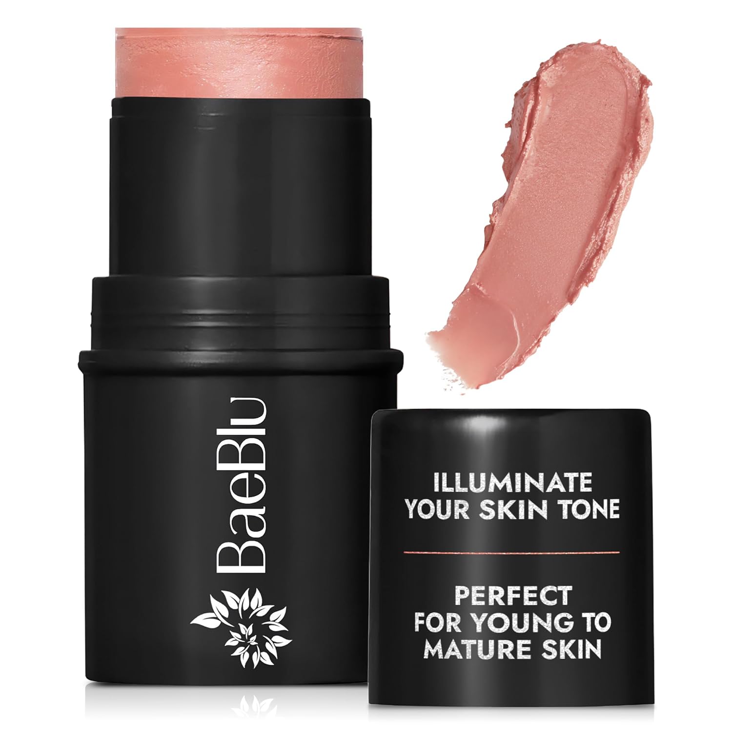 Organic Blush Tube, Rose – 100% Natural Vegan Cream Blush Sticks, Multi-Use Bronzer, & Highlighter for Lips, Cheeks & Eyes, Buildable Shimmer, Gluten-Free, Paraben-Free, Made in USA