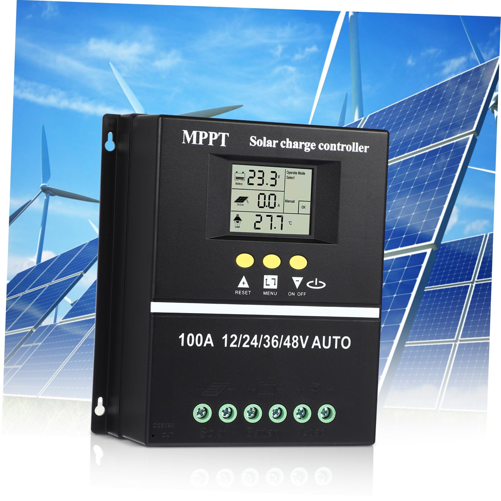 Amazon | ソーラー充電コントローラー 100A 12V 24V 36V 48V 太陽系