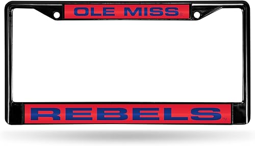 Miniatura 116 de Rico Industries NCAA Black Laser Cut Chrome Frame 12" x 6" Black Laser Cut Chrome Frame - Car/Truck/SUV Automobile Accessory