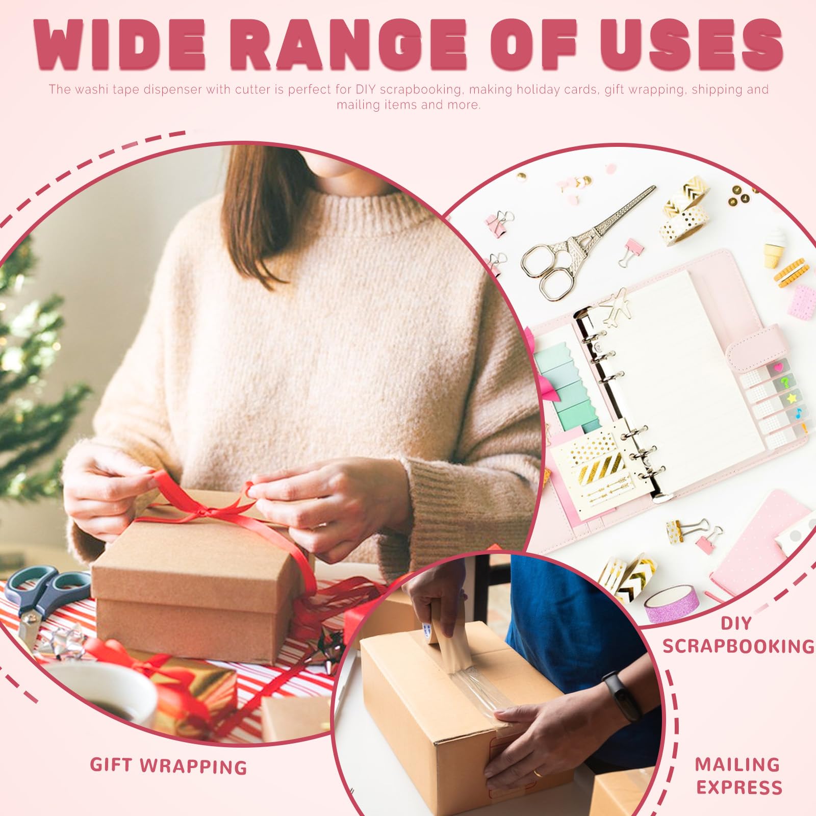 Lot De 4 Dévidoirs Ruban Washi Mini Distributeur Portable Avec Clip - Parfait Pour Scrapbooking Et Loisirs Créatifs