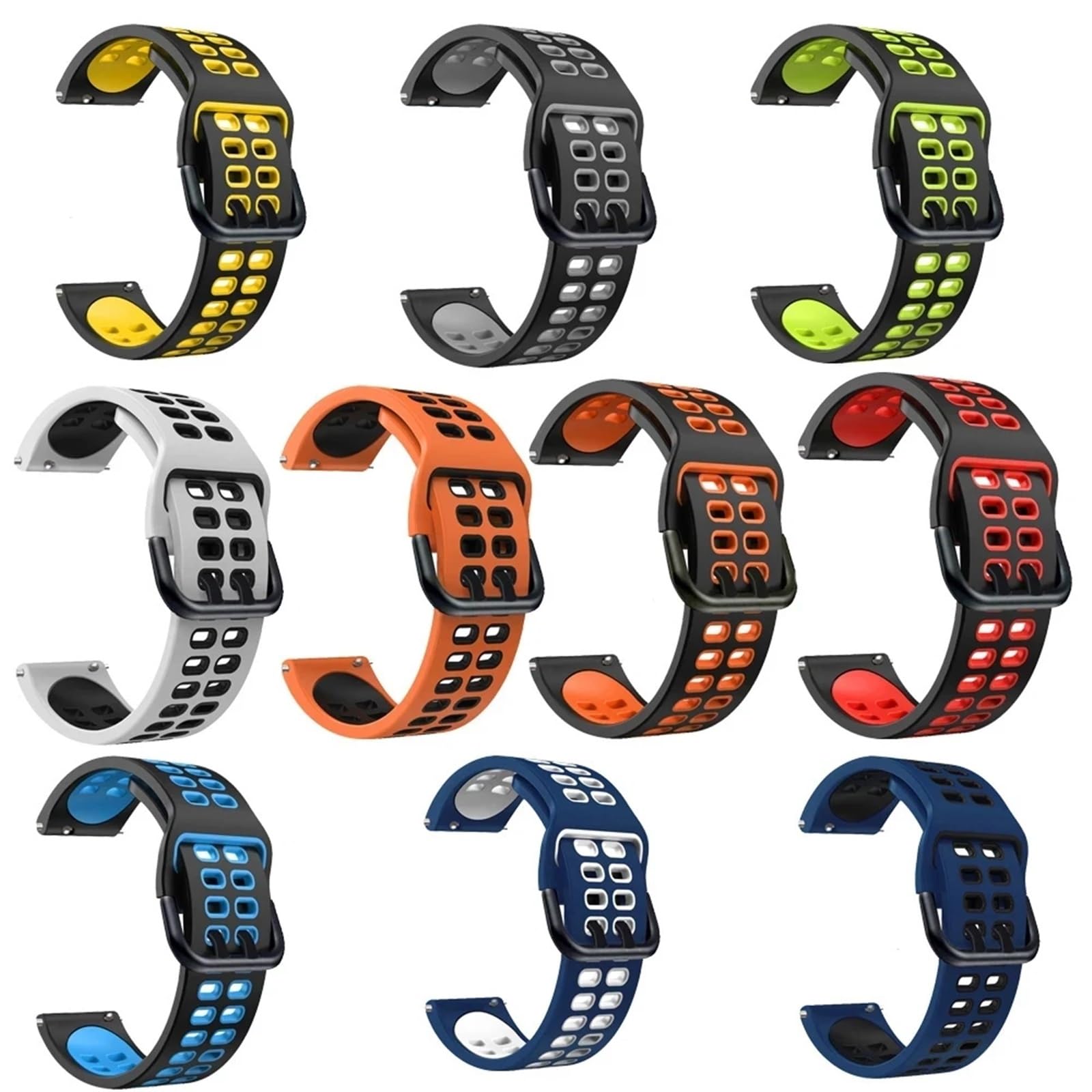 20 22 mm kolorowy pasek do obserwacji Bransoletka silikonowa Silikon Smartwatch Opaska na rękę