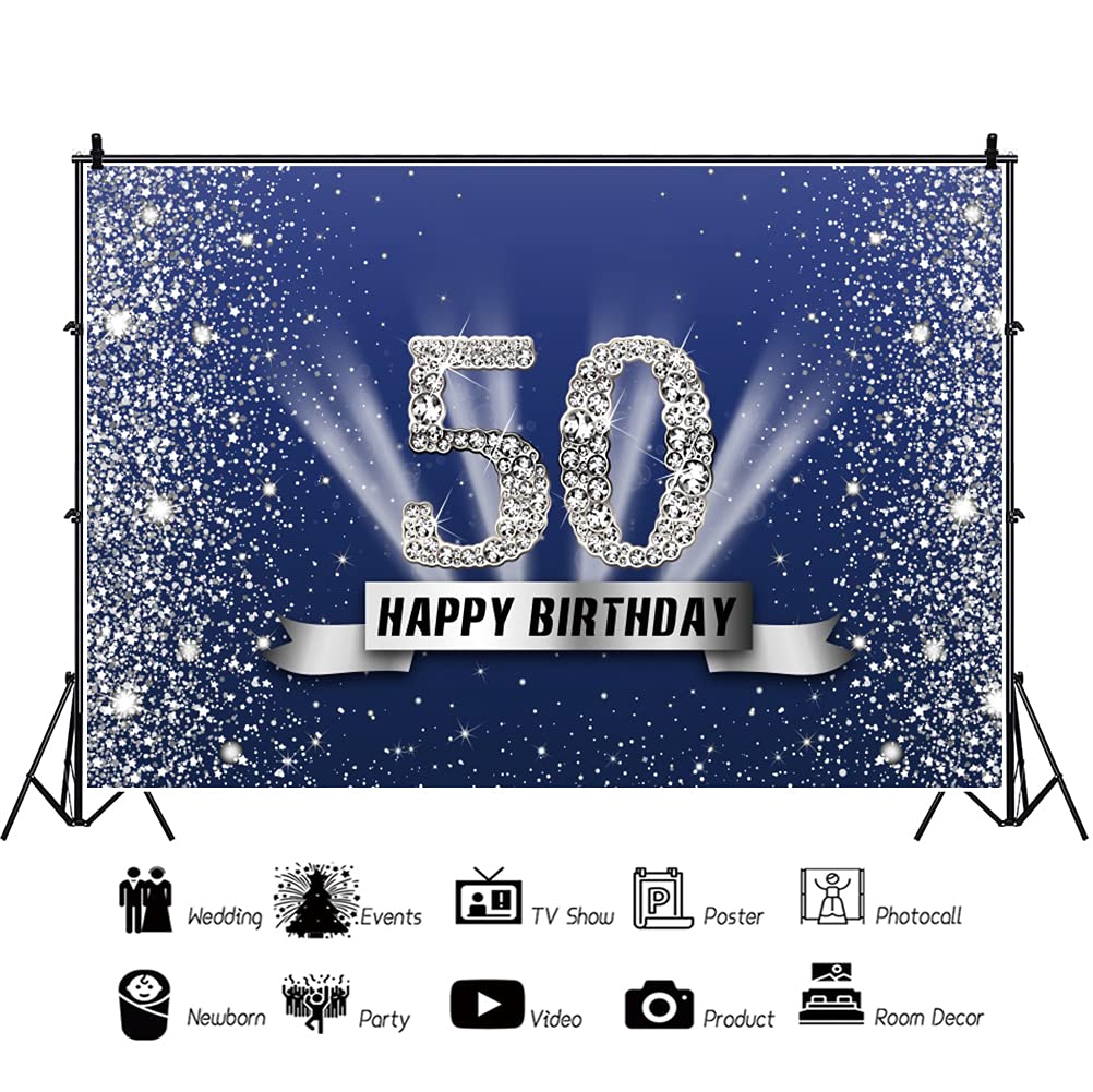 Sfondo Fotografico Blu E Argento Glitter 2.2x1.5m – Per Matrimoni, Lauree, Compleanni E Party - 4