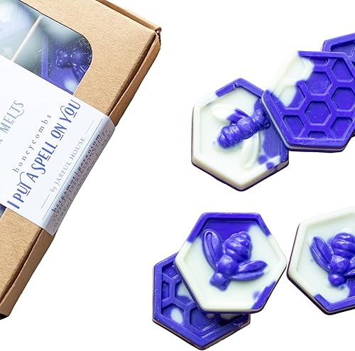 Fuerte cera perfumada para derretir I Put a Spell on You  Blanco azul marino 3 onzas  Tartas de cera de coco de Halloween con forma de panal  Aroma