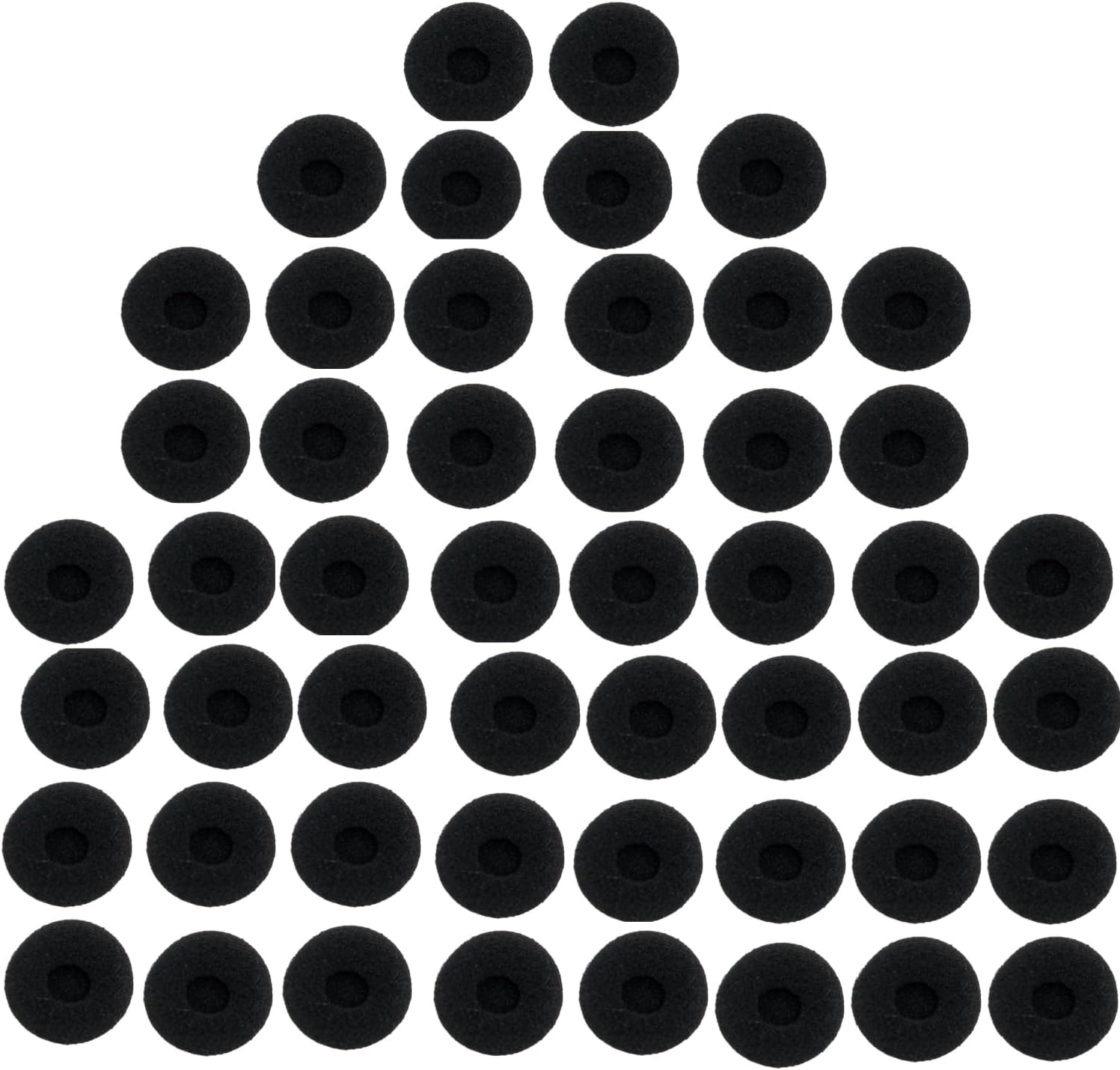 Earbud Sponge Cover Protector Ear Pads Small Soft Replacement Tips Cushion for MP4 Cellphone Earphone Walkie Talkie 2 Way Radio Earpiece, Diameter 0.7inches(18mm)(50Pack,Black)