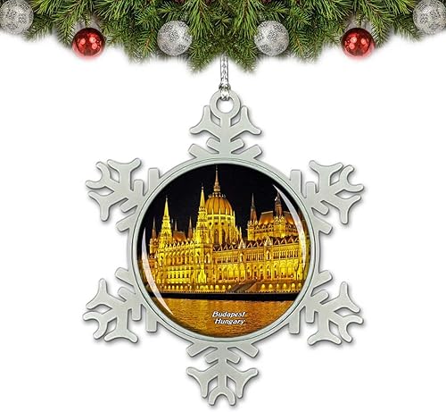 Hungría Budapest Noche Navidad Ornamento Árbol Decoración Cristal Metal Recuerdo Regalo