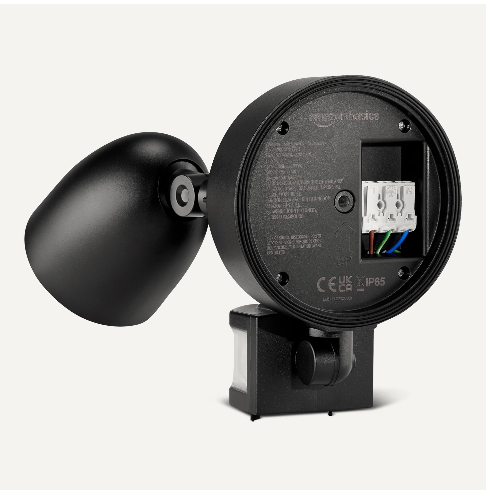 Amazon Basics Außenleuchte mit Bewegungssensor, schwarz, 1er-Pack [Energieeffizienzklasse D]