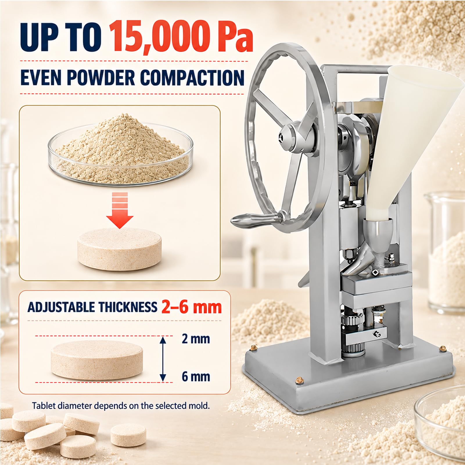 Presse Manuelle de Compression, Formage de Poudre à Manivelle