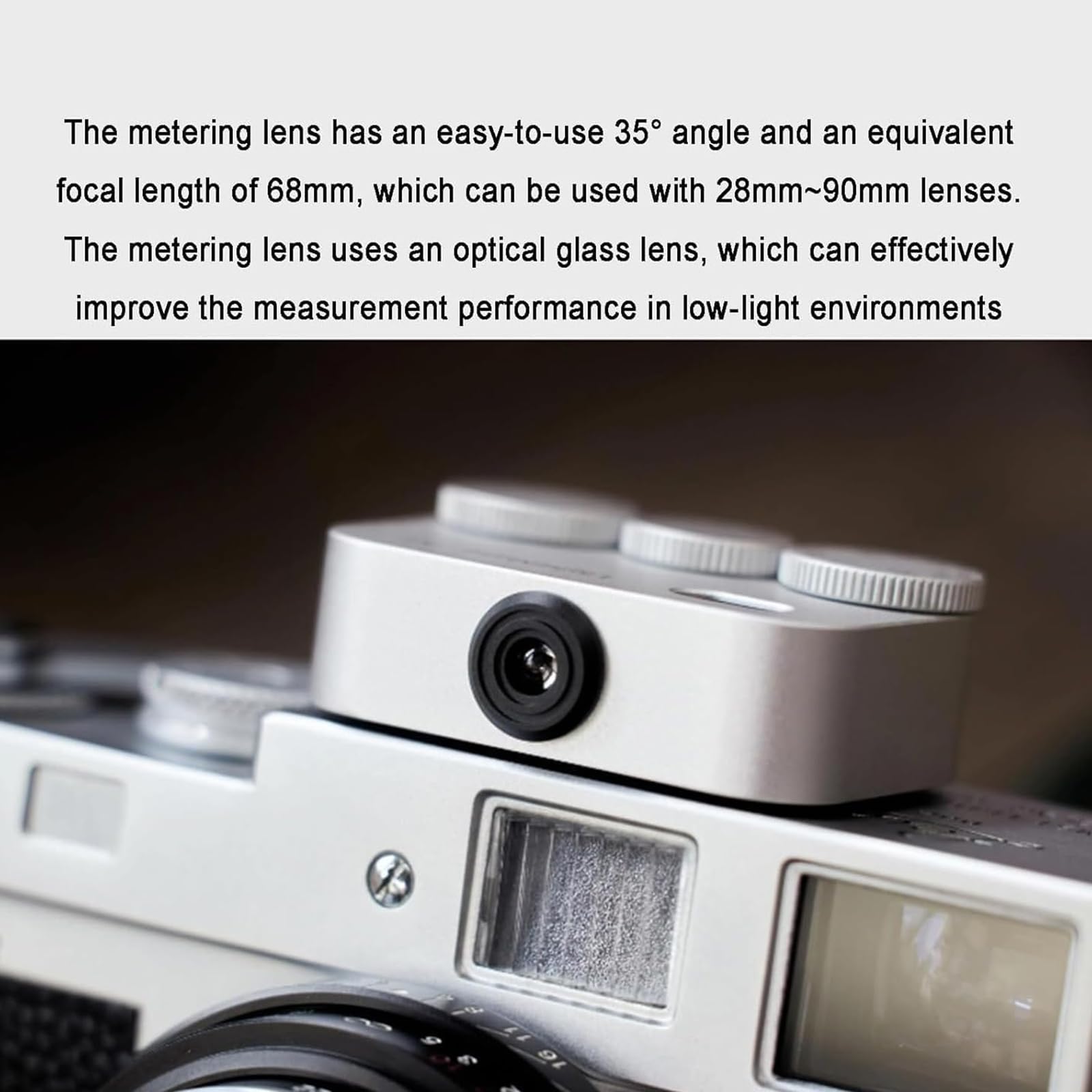 Esposimetro per Fotocamera, misuratore di Esposizione per Fotocamere a Pellicola, indicatore di Esposizione retrò a 3 quadranti, Alta precisione, modalità di misurazione Multiple (White)
