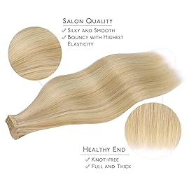 WENNALIFE Tape in Hair Extensions Human Hair, 20pcs 50g 22 inch Light Blonde Highlighted Golden Blonde Remy Hair Extensions Straight Human Hair Tape in Extensions Skin Weft Tape Extensions Human Hair