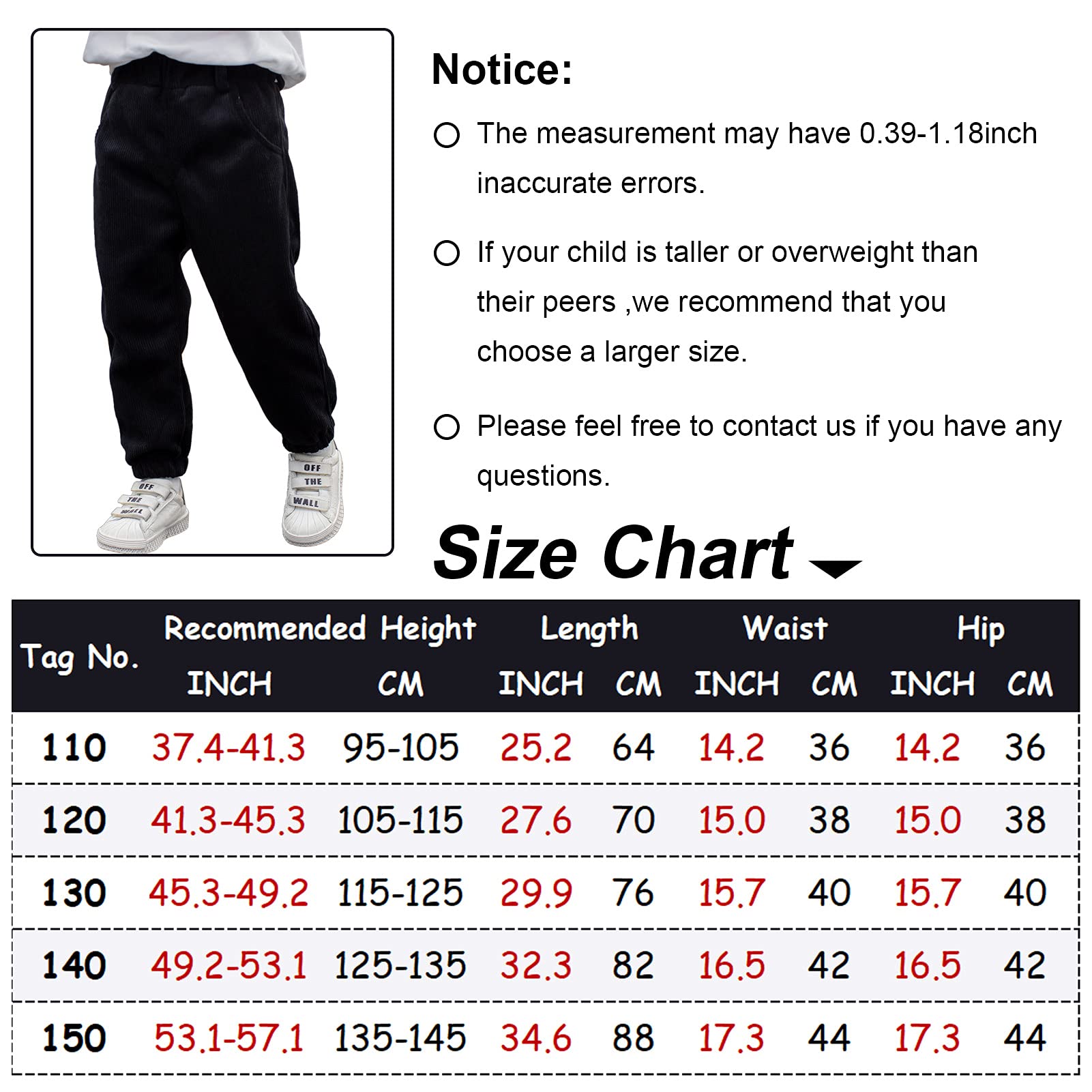 Happy Cherry Pantalones harén de pana para niños y niñas, pantalones deportivos de cintura elástica, color sólido, con forro polar, 4-9 años