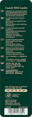 Miniatura 3 de Faber-Castell Castell 9000 - Lápices de grafito 5 unidades incluye HB 2B 4B 6B y 8B