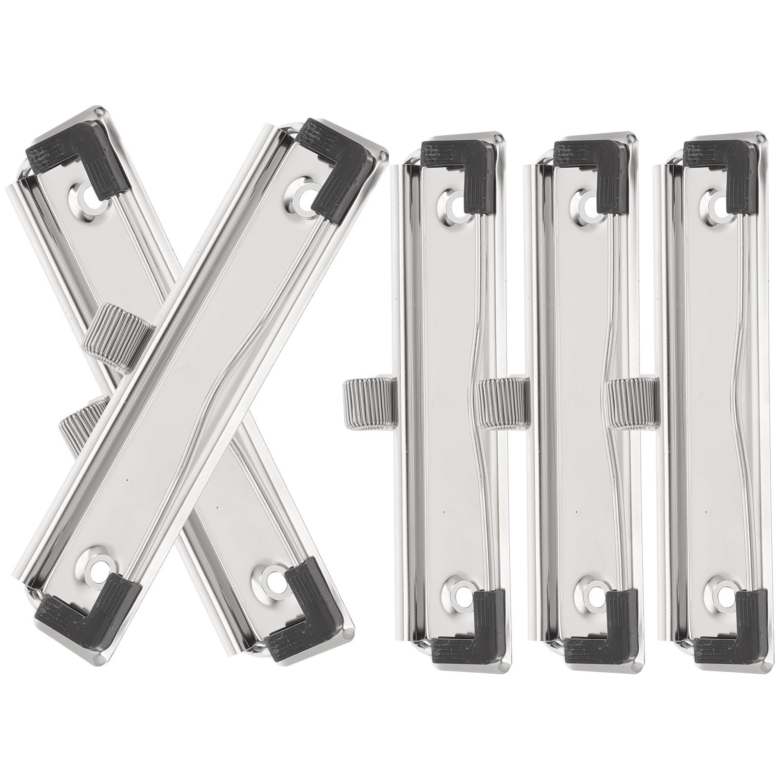 Clip Porta Penne per Appunti in Metallo Argento 5 Pezzi | Ufficio e Casa, Meccanismo di Serraggio Robusto, Uso Multifunzione, Design Minimalista