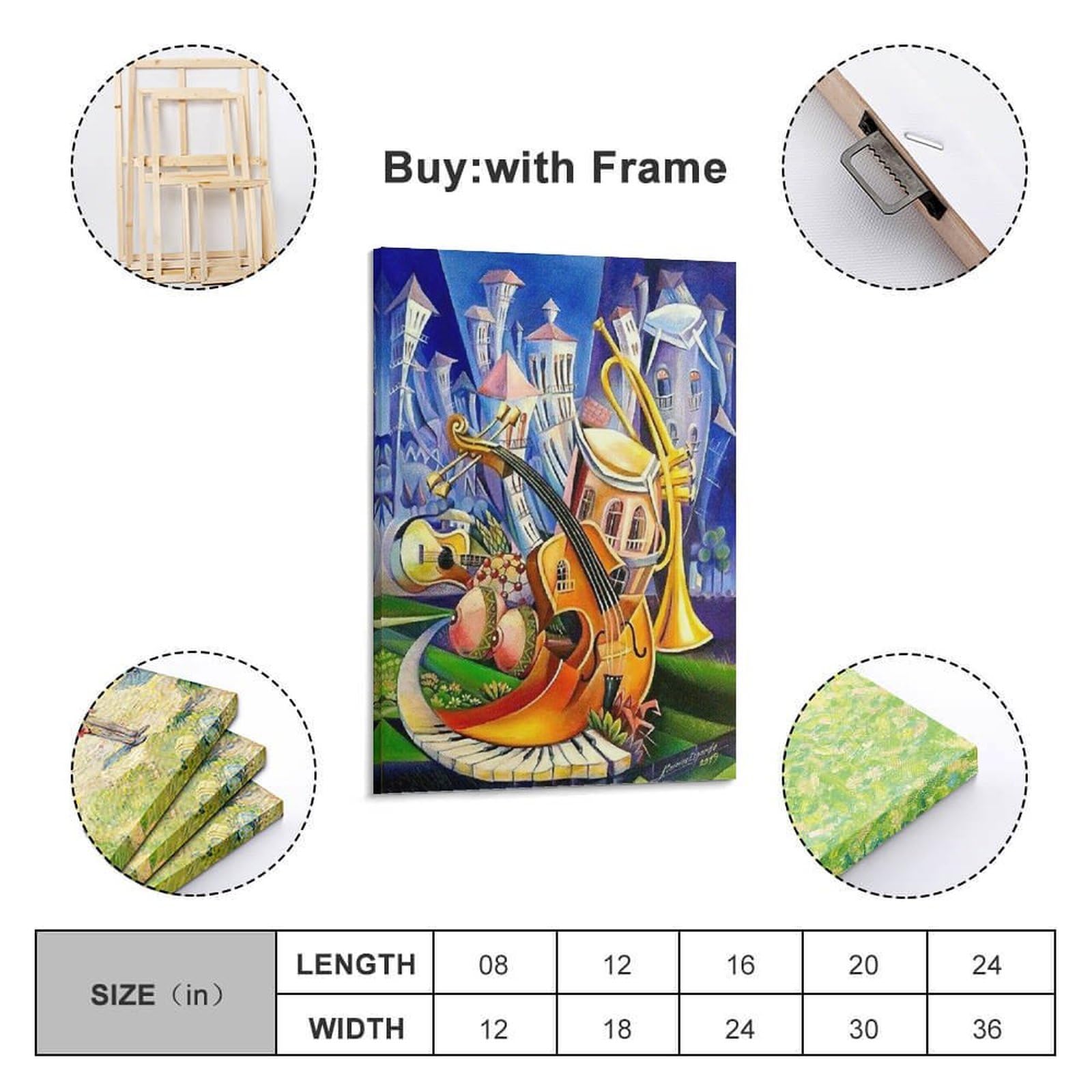 Poster per festival musicali, decorazione per bambini, poster astratto con strumenti musicali, poster decorativo da parete su tela e stampa artistica moderna per camera da letto, poster decorativo per