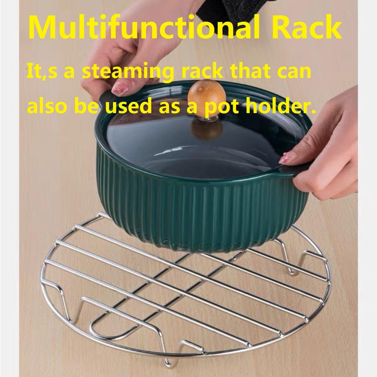 Kiuiom Grille de Refroidissement des Gâteaux,grilles de Refroidissement Rondes en Acier INOX,Grille en Fil Acier Cercle 2PC Volette Pâtisserie pour Rôtir Barbecue pour Pâtisserie Café Restaurant