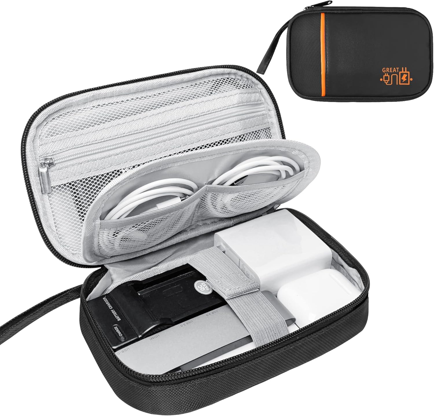 T Cart Portable Gadget Organizer Travel Bag, Electronic Accessories Pouch Case with slots for Hard Disk, Earphone, Pen Drive, Cables, Wire and Power Bank - 20x13x4Cm (Black) (B0DDR13RY2) Amazon Price History, Amazon Price Tracker