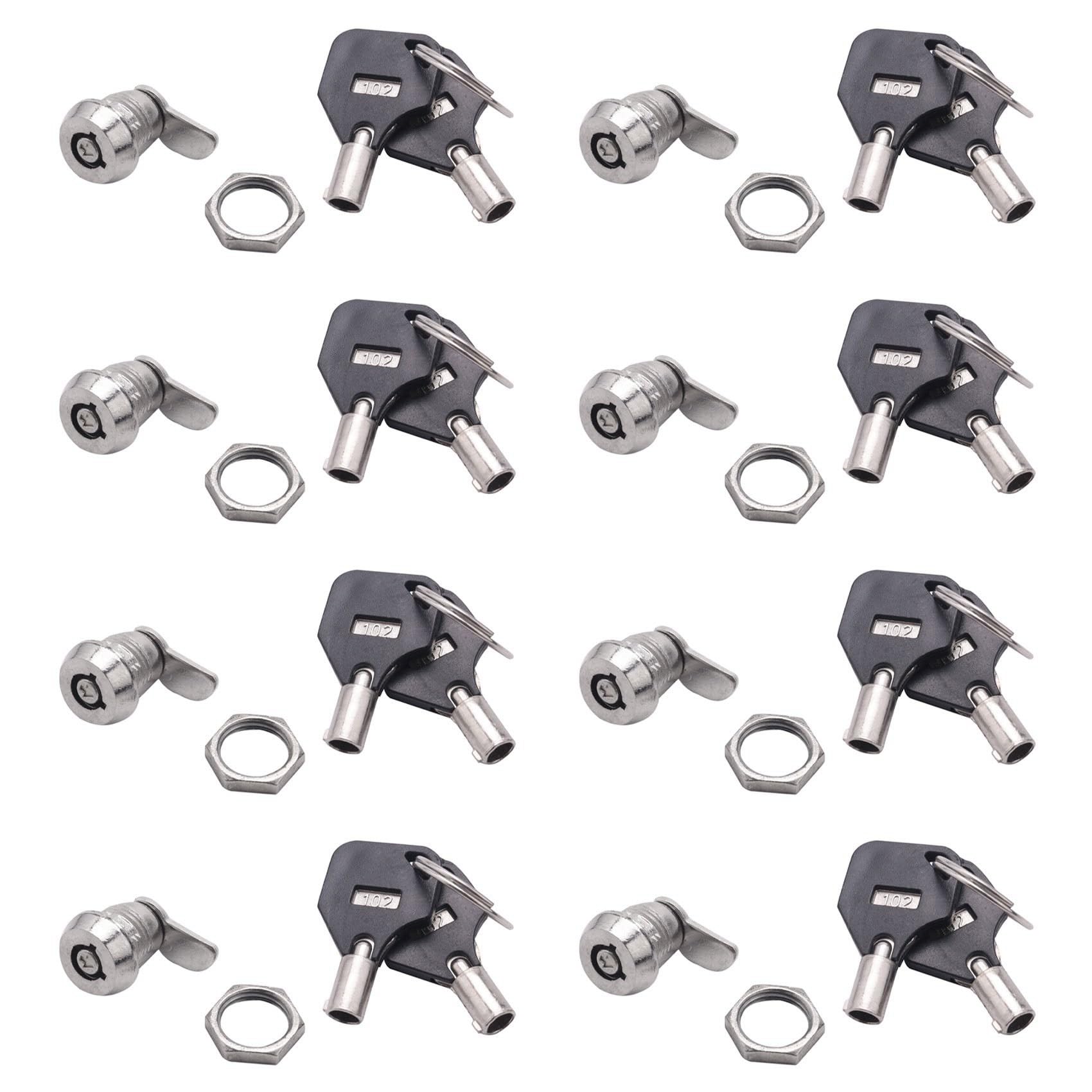 Jnchdghwa As Picture Shown 8X Cabinet Door Quarter Turn Security Tubular Cam Lock W Keys