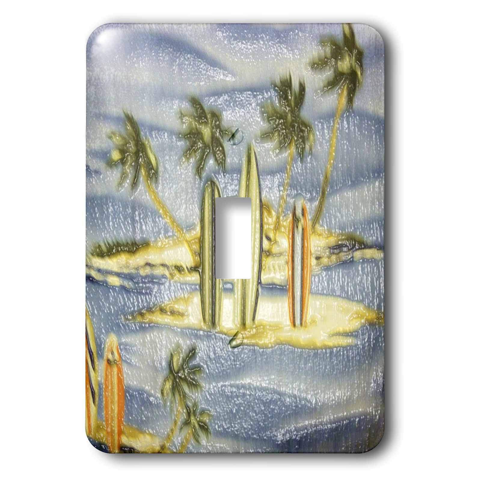 Palms N Planche de surf texturée 3dRose interrupteur décoratif
