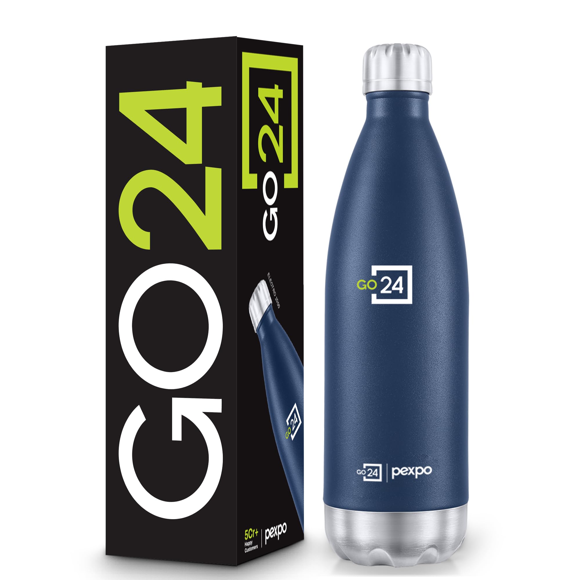 Pexpo Stainless Steel Hot and Cold Vacuum Insulated Flask Water Bottle (Denim Blue, 1000ml, Electro)