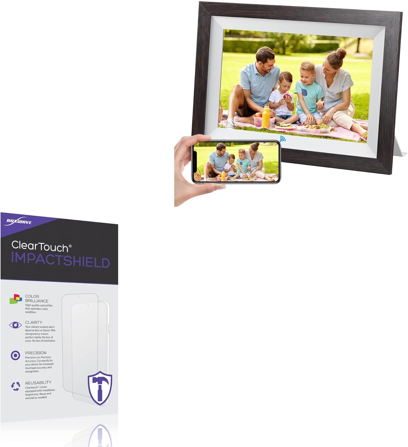 BoxWave Screen Protector Compatible with Kodak RCF1012W-WIFI Digital Picture Frame (10.1 in) - ClearTouch ImpactShield (2-Pack), Impenetrable Screen Protector Flexible Film
