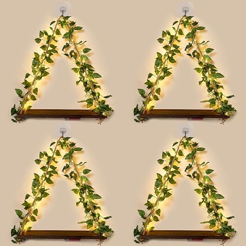 VZZNN 4 Pack Floating Shelves for Wall No Drilling -