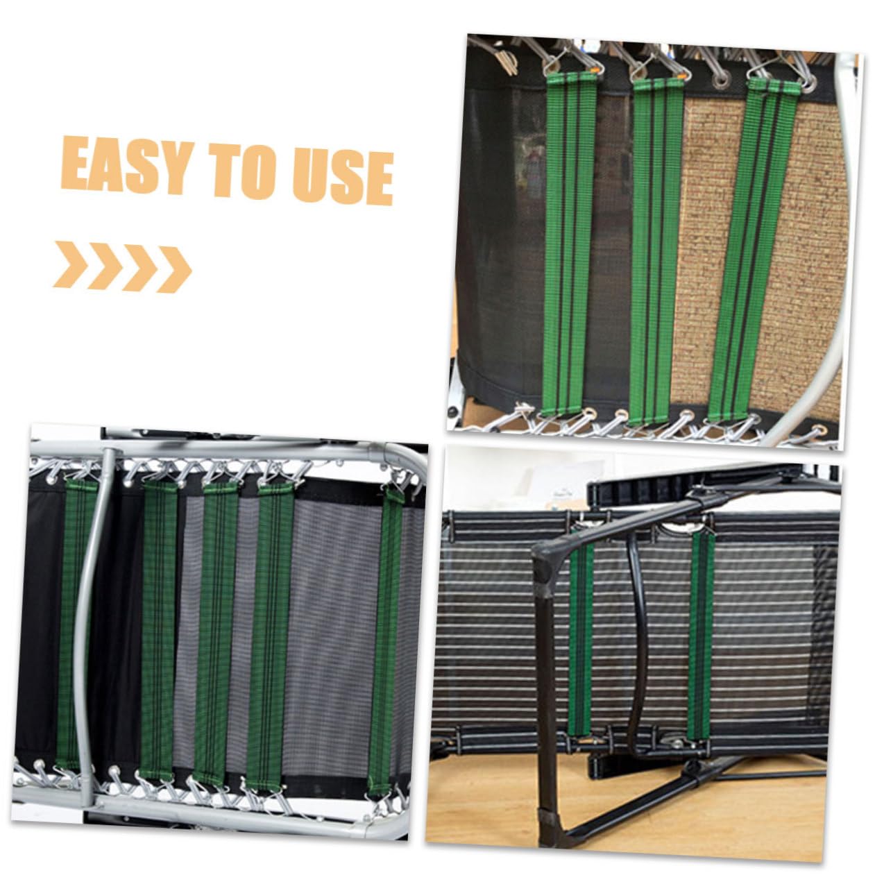 Cinturones de Cincha Elásticos Reforzados para Sillón Reclinable, 5 Piezas de Tela Verde Que Mejoran Soporte y Comodidad en Sillas Reclinables